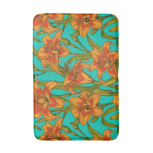 Tawny-dagbladbloemen Badmat (Voorkant Verticaal)