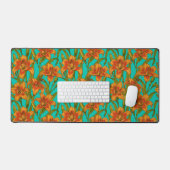 Tawny-dagbladbloemen Bureaumat (Keyboard & Muis)