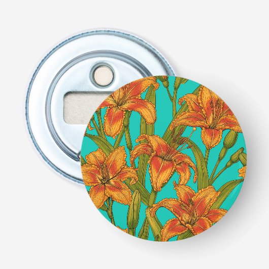 Tawny-dagbladbloemen Button Flesopener (Voorkant)