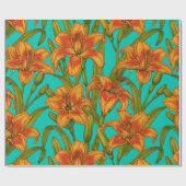 Tawny-dagbladbloemen Cadeaupapier (Vlak)