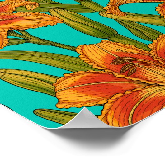 Tawny-dagbladbloemen Poster (Hoek)