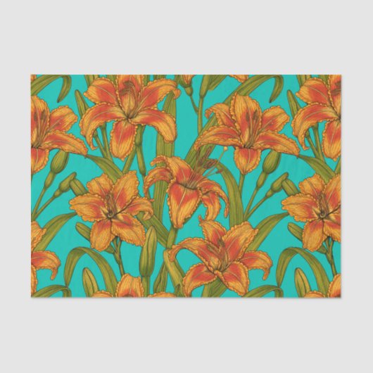 Tawny-dagbladbloemen Tissuepapier (Voorkant)