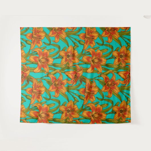 Tawny-dagbladbloemen Wandkleed (Voorkant (horizontaal))