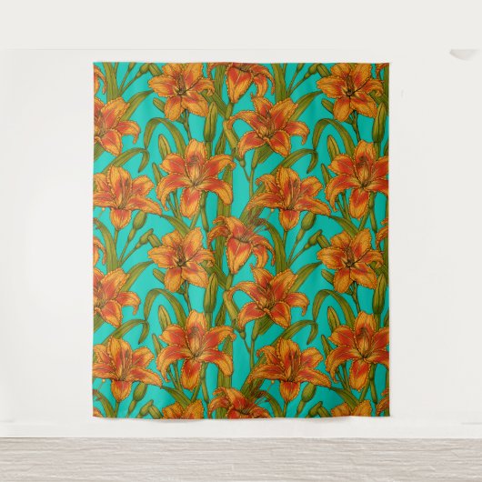 Tawny-dagbladbloemen Wandkleed (Voorkant)