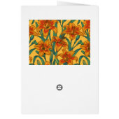 Tawny daglilbloemen, blauw en geel (Achterkant)