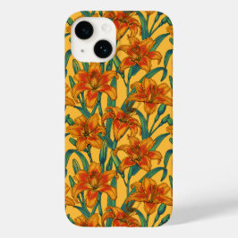 Tawny daglilbloemen, blauw en geel Case-Mate iPhone 14 hoesje