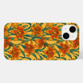 Tawny daglilbloemen, blauw en geel Case-Mate iPhone case (Achterkant (horizontaal))