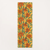Tawny daglilbloemen, blauw en geel yogamat (Voorkant)