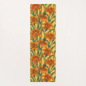 Tawny daglilbloemen, blauw en geel yogamat (Achterkant)