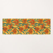 Tawny daglilbloemen, blauw en geel yogamat (Voorkant (horizontaal))