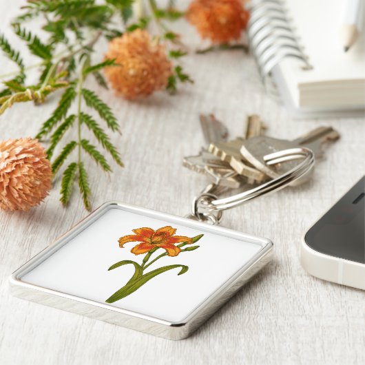 Tawny daylily sleutelhanger (Zijkant)