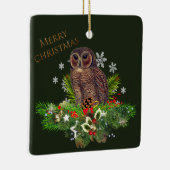 Tawny kerstboomkor met Holiday Greenergy Keramisch Ornament (Rechts)