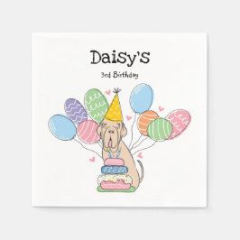 Tawny Napolitan Mastiff Dog Verjaardagsfeestje Servet