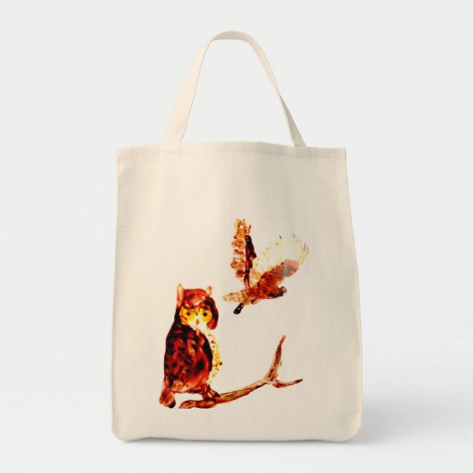 Tawny Owl Art Tote Bag (Voorkant)