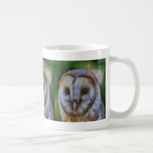 Tawny Owl in Pointillism Art Koffiemok