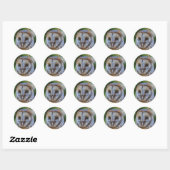 Tawny Owl in Pointillism Art Ronde Sticker (Vel)