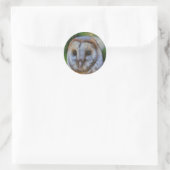 Tawny Owl in Pointillism Art Ronde Sticker (Tas)