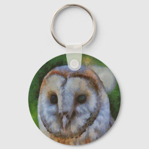 Tawny Owl in Pointillism Art Sleutelhanger