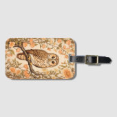 Tawny Owl Perzik Bloesems William Morris Geïnspire Bagagelabel (Voorkant (horizontaal))
