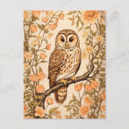 Tawny Owl Perzik Bloesems William Morris Geïnspire Briefkaart