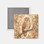Tawny Owl Perzik Bloesems William Morris Geïnspire Magneet (Voorkant / Achterkant)
