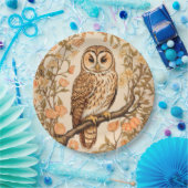 Tawny Owl Perzik Bloesems William Morris Geïnspire Papieren Bordje (Feest)