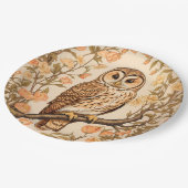 Tawny Owl Perzik Bloesems William Morris Geïnspire Papieren Bordje (Gekanteld)