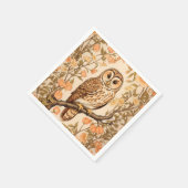 Tawny Owl Perzik Bloesems William Morris Geïnspire Servet (Hoek)