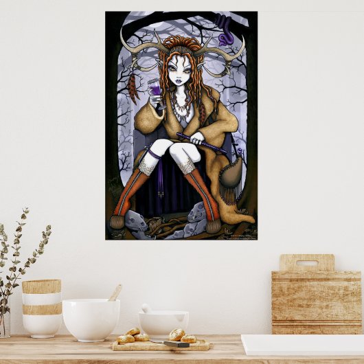 "Tawny" Therianthrope Natuur Spirit Fae Poster (Keuken)