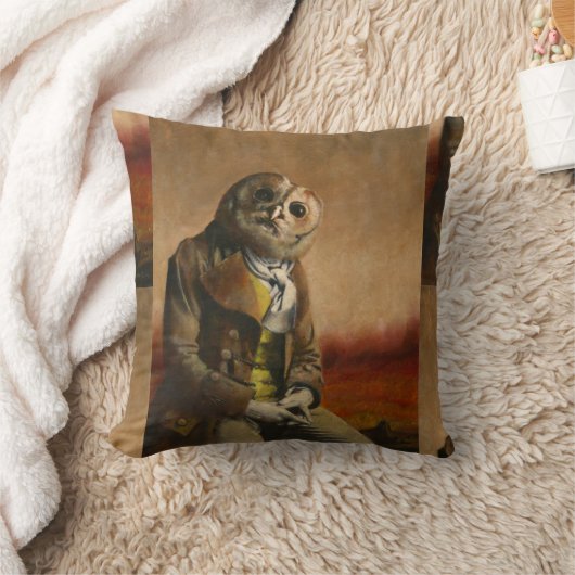 Tawny Uil Gentleman Gooi Kussen (Deken)