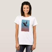 Tawny Uil Zonsopgang Vogelschilderij T-shirt (Voorkant volledig)