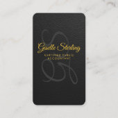 Tax Accountant CPA Black Faux Leather Visitekaartje (Voorkant)