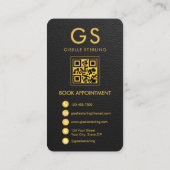 Tax Accountant CPA Black Faux Leather Visitekaartje (Achterkant)