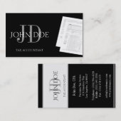 Tax Accountant Monogram 1040 3D zwart Visitekaartje (Voorkant / Achterkant)