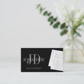 Tax Accountant Monogram 1040 3D zwart Visitekaartje (Staand voorkant)
