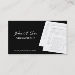Tax Accountant Script Black/White Form 1040 Visitekaartje