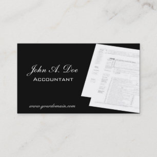 Tax Accountant Script Black/White Form 1040 Visitekaartje