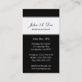 Tax Accountant Script Black/White Form 1040 Visitekaartje (Achterkant)