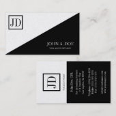 Tax Accountant Square Monogram Black Gold Visitekaartje (Voorkant / Achterkant)