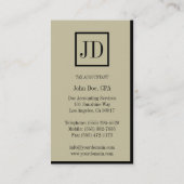 Tax Accountant Square Monogram Tan Black Visitekaartje (Achterkant)