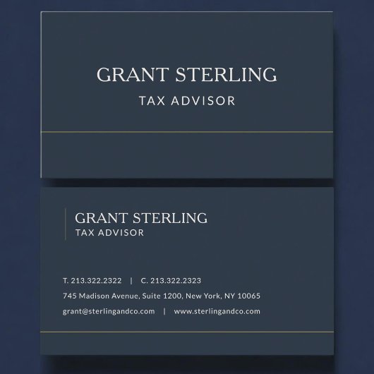 Tax Advisor Navy Blue Professional Visitekaartje
