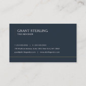Tax Advisor Navy Blue Professional Visitekaartje (Achterkant)