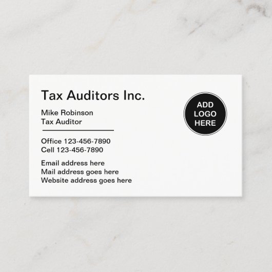 Tax Auditor Professional Logo Style Visitekaartjes (Voorkant)