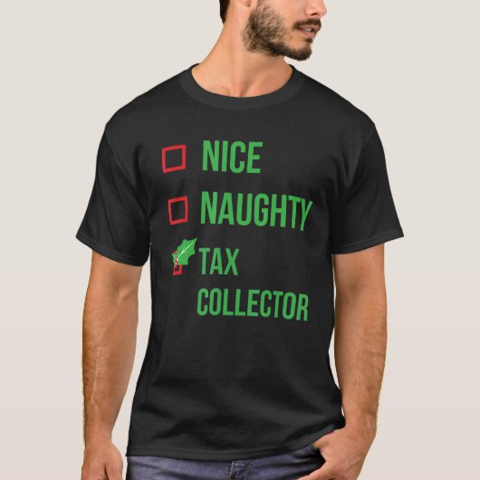 Tax Collector Funny Pajama Kerstmis T-shirt (Voorkant)