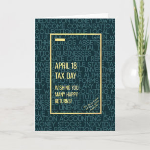 Tax Day 18 april Eenvoudige moderne woorden Wenska Kaart