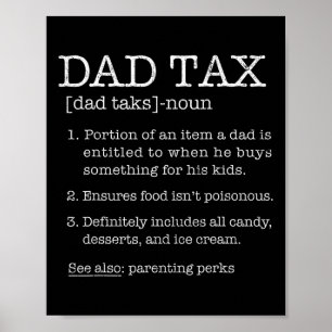 Tax Definition Humor Joke Beste Papa Vader Husban Poster