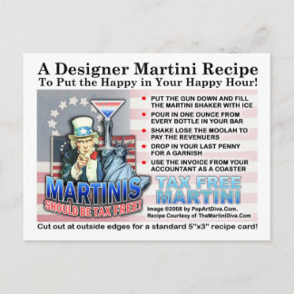 Tax Free Joke Martini Recept Briefkaart