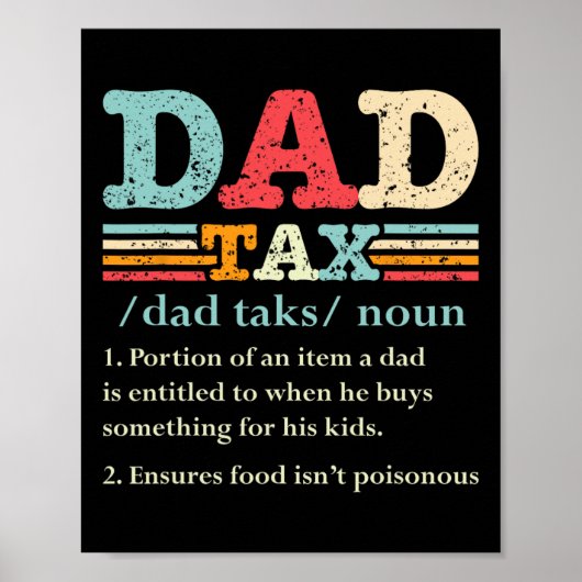 Tax Funny Dad Belasting Definitie Vaderdag 1 Poster (Voorkant)