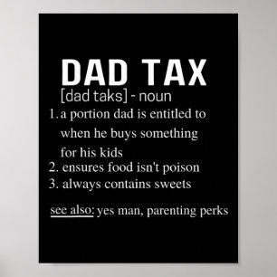 Tax Funny Dad Belasting Definitie Vaderdag 3 Poster
