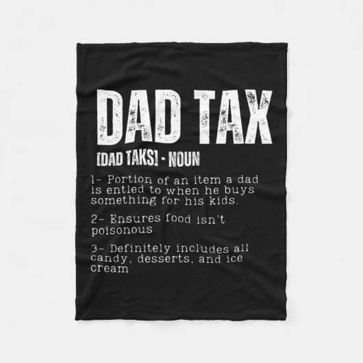 Tax Funny Dad Belastingdefinitie Vaderdag 2 Fleece Deken (Voorkant)